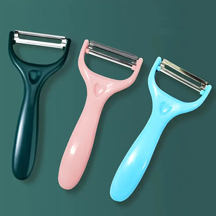 3pcs Stainless Steel Peeler Set - Cabbage, Potato & Carrot Chopper & Slicer - Versatile Kitchen Gadgets for Fruits & Vegetables, Food-Safe Straight Blade, Ergonomic Handles, Vegetable Peeler|Sleek Peelers|Durable Kitchen Tools - The Fusion Mart UK