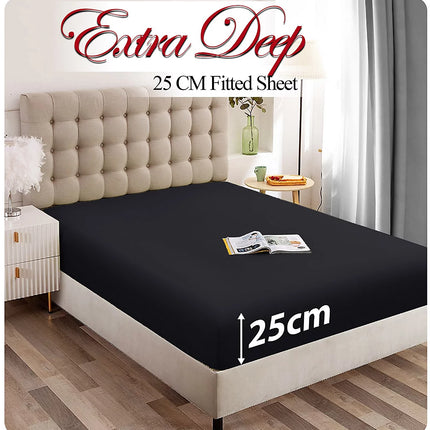 ELAFY LUXURY MICROFIBER FITTED SHEET 25CM DEEP EXTRA SOFT FEELS LUXURIOUS - The Fusion Mart UK