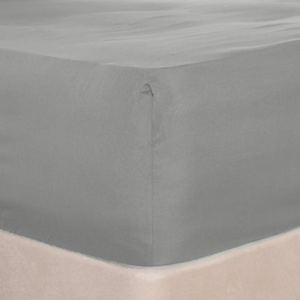 ELAFY LUXURY MICROFIBER FITTED SHEET 25CM DEEP EXTRA SOFT FEELS LUXURIOUS 137cm*190cm / GREY - The Fusion Mart UK