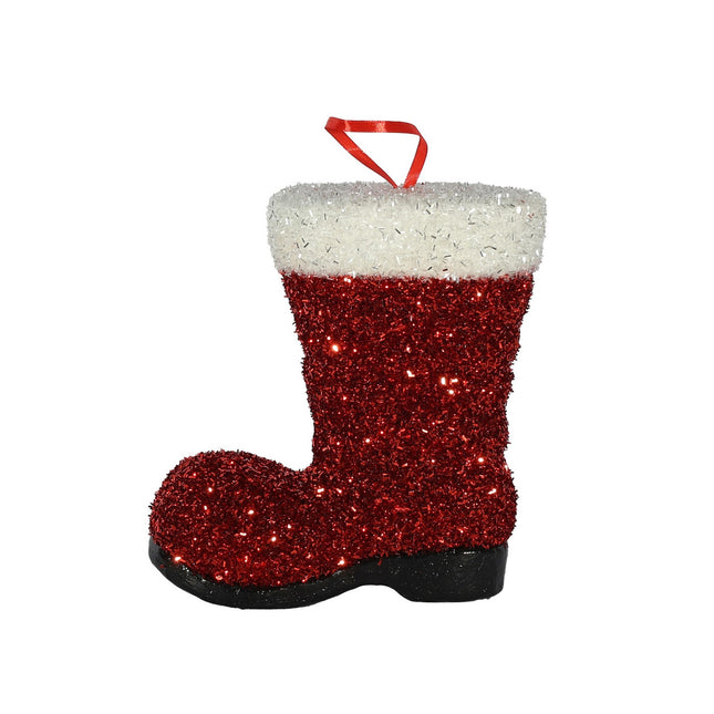 Red Sequin Boot Decoration 11cm x 10cm x 4.5cm - The Fusion Mart UK