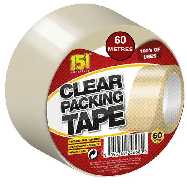 151 Clear Packing Tape 48mm X 60m - The Fusion Mart UK