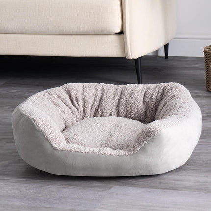 TEDDY MATTE VELVET SQUARE PET BED CHARCOL LARGE - The Fusion Mart UK