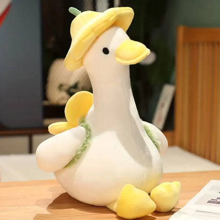 1pc Cute Soft Plush Duck Toy - Yellow & Whit - The Fusion Mart UK