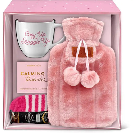 Birthday Gift Set For Women, Mum, Her, Friend, Sister, Mothers Day Gifts, Christmas Gifts For Women, Valentines Day - Mug, 1.5L Hot Water Bottle, Fluffy Socks, Scented Candle & Cocoa Powder - The Fusion Mart UK