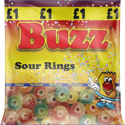 BUZZ SWEETS SUPER SOUR RINGS - The Fusion Mart UK