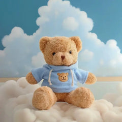 Adorable Multicolor Teddy Bear Plush Toy with Blue Shirt - Soft Polyester Stuffed Animal, Perfect Gift for Christmas, Halloween, Thanksgiving, Easter, New Year - The Fusion Mart UK