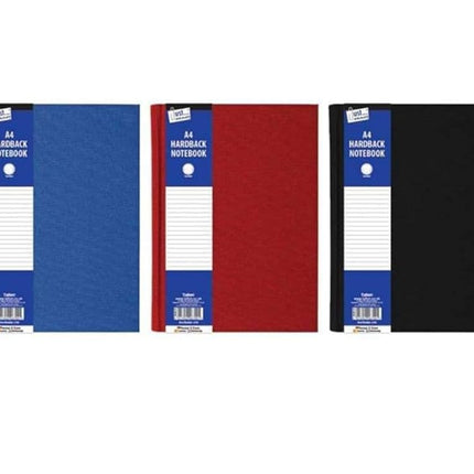 Just Stationery A4 Ruled Hardback Notebook Assorted Colours - The Fusion Mart UK
