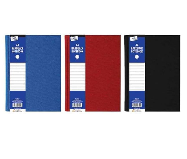 Just Stationery A4 Ruled Hardback Notebook Assorted Colours - The Fusion Mart UK