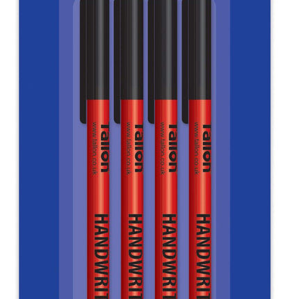 Just Stationery Black Fine Tip Handwriting Pens 4 Pack - The Fusion Mart UK