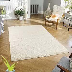 Cream Shaggy Rug Large Soft Fluffy Shag Pile50 x 80 CM / Cream - The Fusion Mart UK