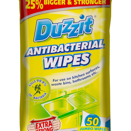 Duzzit Clean & Fresh Biodegradable Anti-Bacterial Wipes 50 Pack