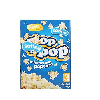 Super Snack Stop N Pop Salted Microwave Popcorn 3 X 85G - The Fusion Mart UK