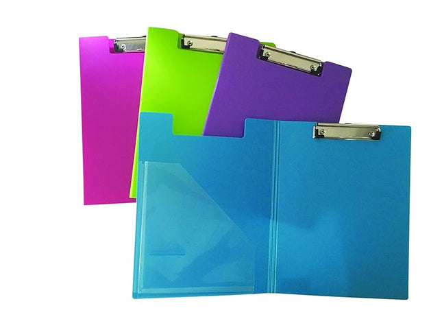 A4 Clipboard With Cover Assorted Colours - The Fusion Mart UK
