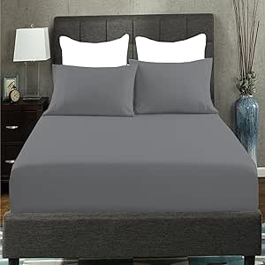 Extra Deep Fitted Sheets 25cm & 40cmDouble / Charcoal / 25CM - The Fusion Mart UK