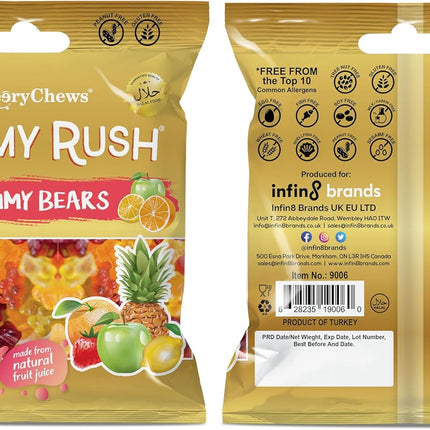 Gummy Rush HALAL GUMMY BEARS 90G - The Fusion Mart UK