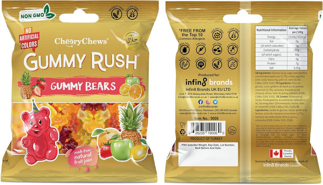 Gummy Rush HALAL GUMMY BEARS 90G - The Fusion Mart UK