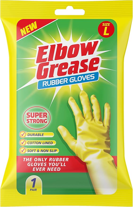 Elbow Grease Super Strong Rubber Gloves Large CDU