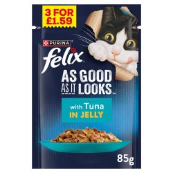 FELIX AGAIL TUNA IN JELLY WET CAT 3 FOR £1.59 - The Fusion Mart UK