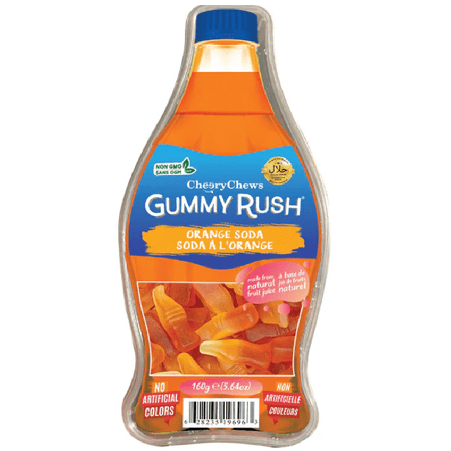 Gummy Rush Orange Soda Bottles Candy 160G - The Fusion Mart UK