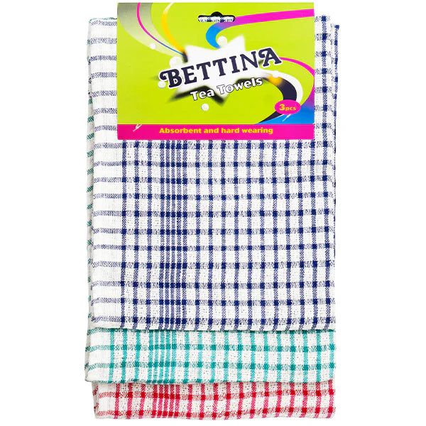 Bettina Tea Towels Assorted Colours 3pc