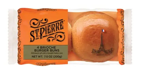ST.PIERRE 4 BRIOCHE BURGER BUNS - The Fusion Mart UK