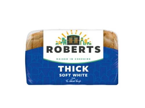 ROBERTS RAISED IN CHESHIRE/WHITE SLICED BREAD/800G