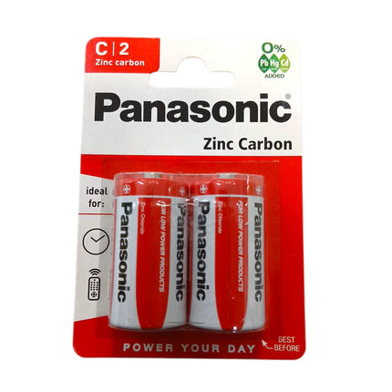 C/2 Panasonic Zinc Carbon Battery - The Fusion Mart UK