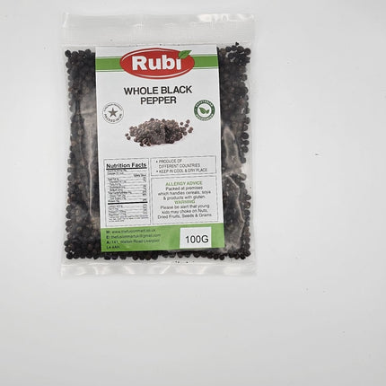 Rubi Whole Black Pepper - 100gms, 200gms, 500gms - The Fusion Mart UK
