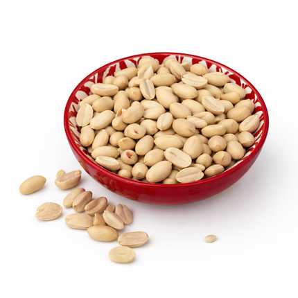 Blanched peanuts from The Fusion Mart UK in 1kg package, showing light-colored, shelled peanuts ready for snacking or cooking.