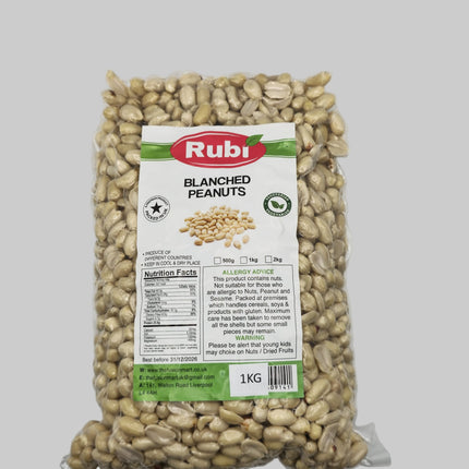 Blanched Peanuts- Rubi-500g, 1Kg, 2Kg, 5Kg - The Fusion Mart UK
