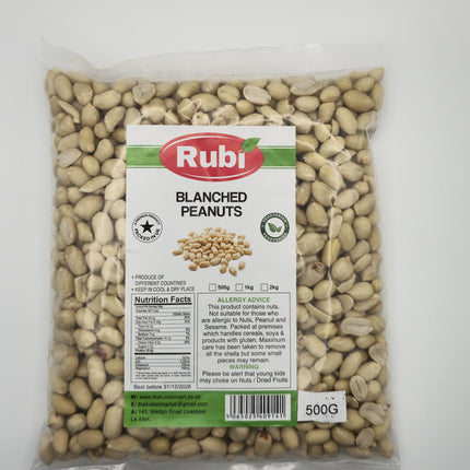 Blanched Peanuts- Rubi-500g, 1Kg, 2Kg, 5Kg - The Fusion Mart UK