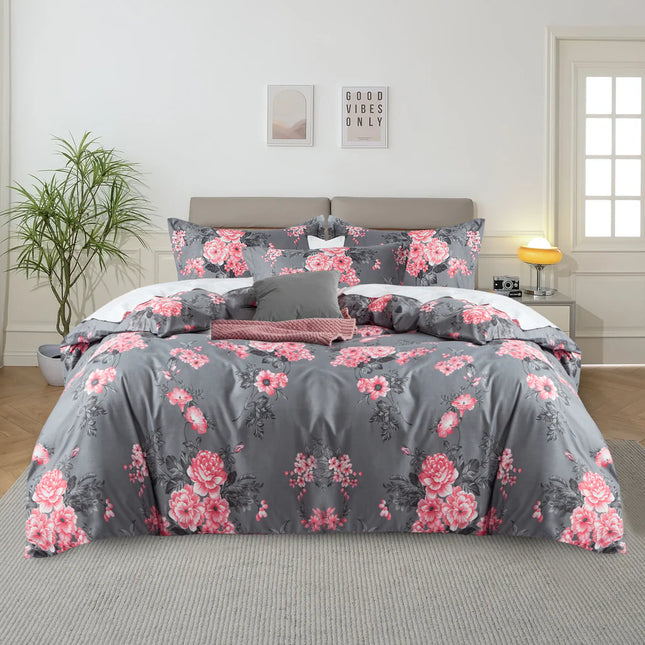 Bouquet Printed Duvet CoverDouble - The Fusion Mart UK