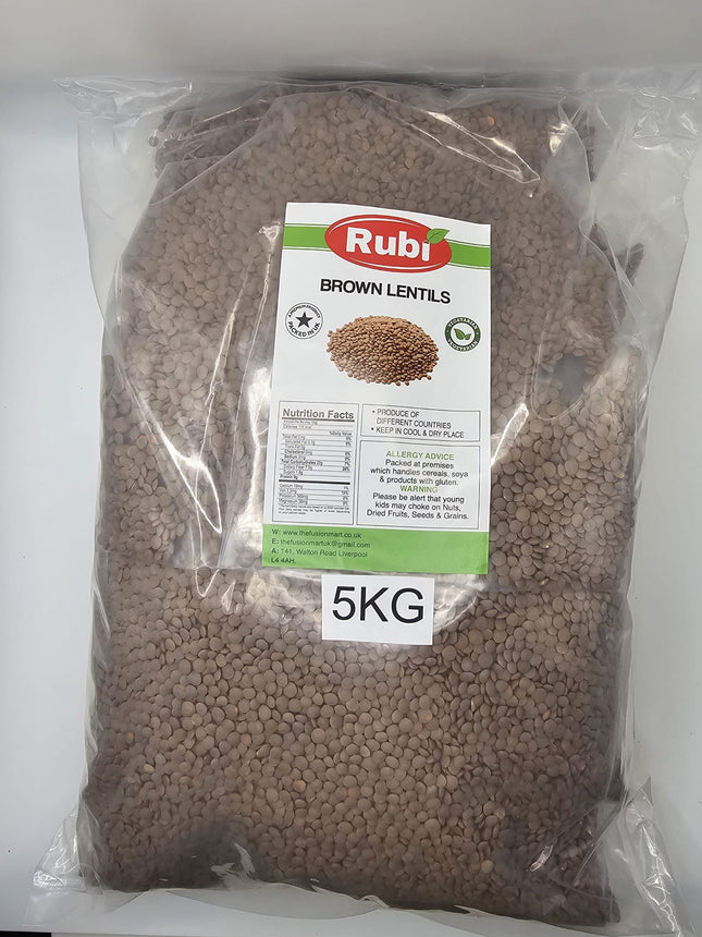 Brown Lentil - Rubi-500g, 1Kg, 2Kg, 5Kg - The Fusion Mart UK