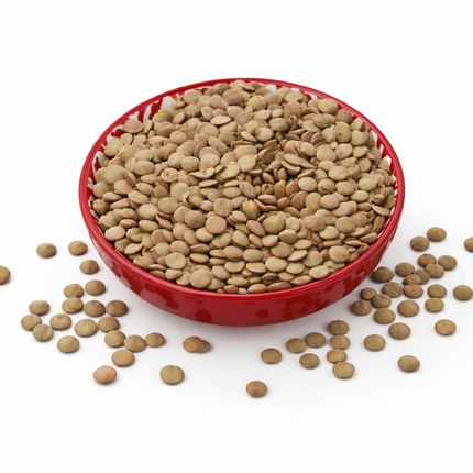 Brown lentils from The Fusion Mart UK in 500g, 1kg, 2kg, or 5kg packs, shown in a clear image with natural color and texture.