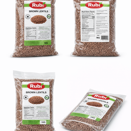 Brown lentils from The Fusion Mart UK, 500g to 5kg, showcasing fresh, raw brown lentils in a clear bowl.