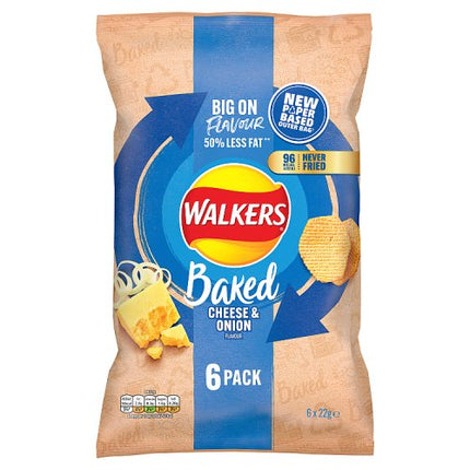 WALKERS BAKED CHEESE & ONION 6 PACK