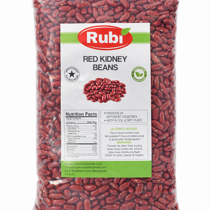 Red kidney beans from The Fusion Mart UK in various sizes, shown in a clear image with vibrant red beans and packaging.