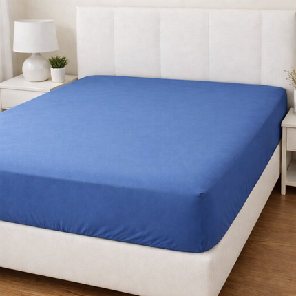 MICROFIBER SHEET BLUE DOUBLE 137*191+25CM - The Fusion Mart UK