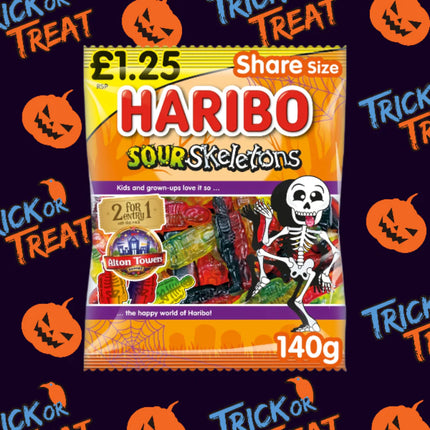 HARIBO SOUR SKELETONS 140G - The Fusion Mart UK