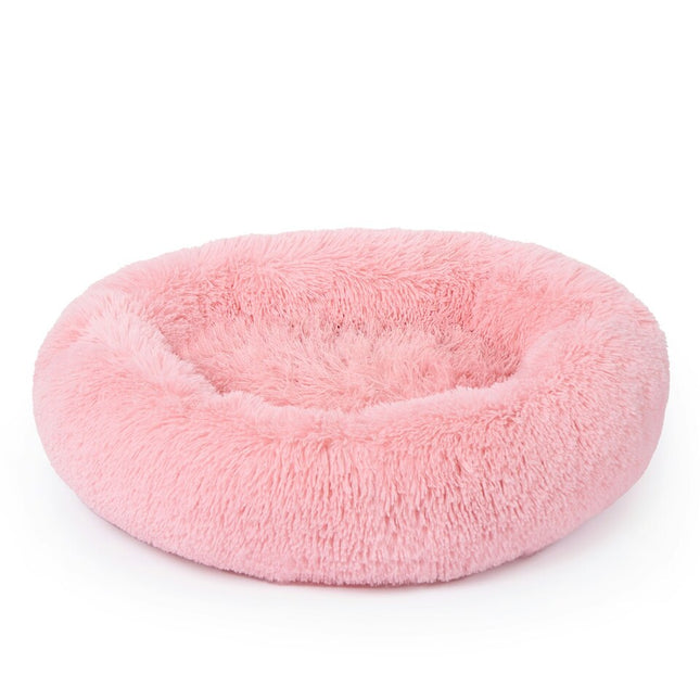 FLUFFY ROUND CALMING PET BED BLUSH LARGE - The Fusion Mart UK