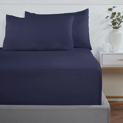 Extra Deep Fitted Sheets 25cm & 40cmSingle / Navy / 25CM - The Fusion Mart UK