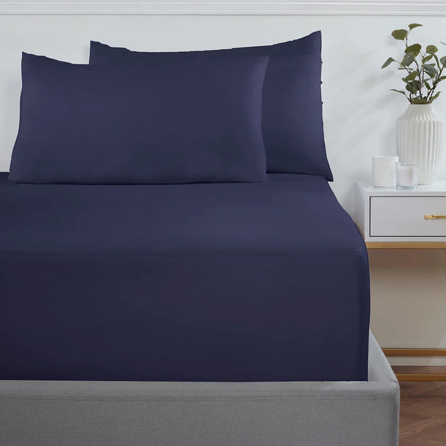 Extra Deep Fitted Sheets 25cm & 40cmSingle / Navy / 25CM - The Fusion Mart UK