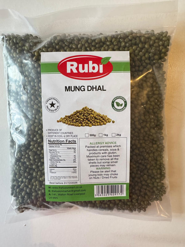 Whole Mung Dal  - Rubi - 500g, 1Kg, 2Kg, 5K