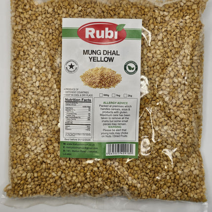 Mung Dal Split - Rubi - Yellow - 500g, 1Kg, 2Kg, 5K - The Fusion Mart UK
