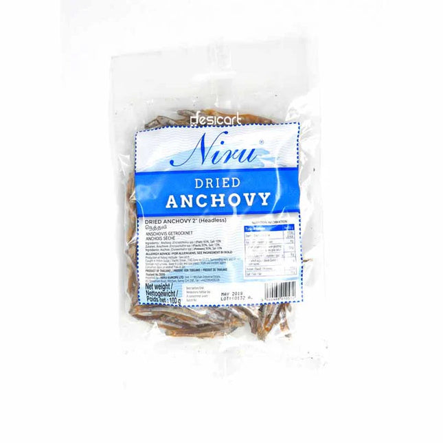 NIRU DRY ANCHOVY HEADLESS 100G