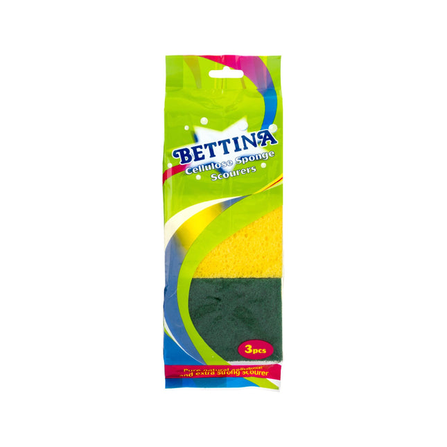 Bettina Easy Grip Premium Sponge Scourers 3 Pack - The Fusion Mart UK