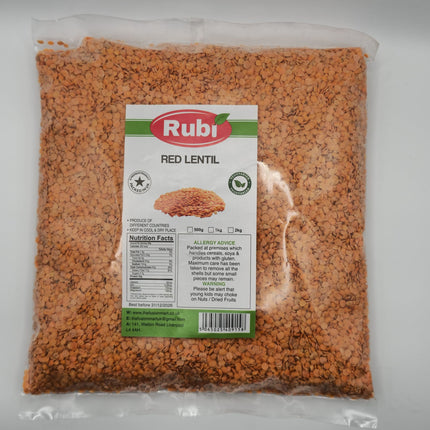 Red Split Lentils - Rubi-500g, 1Kg, 2Kg, 5Kg - The Fusion Mart UK