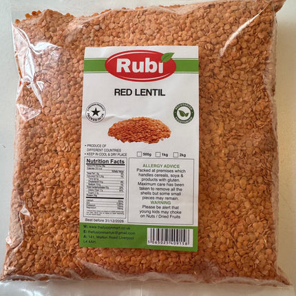 Red Split Lentils - Rubi-500g, 1Kg, 2Kg, 5Kg