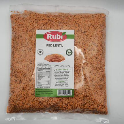 Red Split Lentils - Rubi-500g, 1Kg, 2Kg, 5Kg - The Fusion Mart UK
