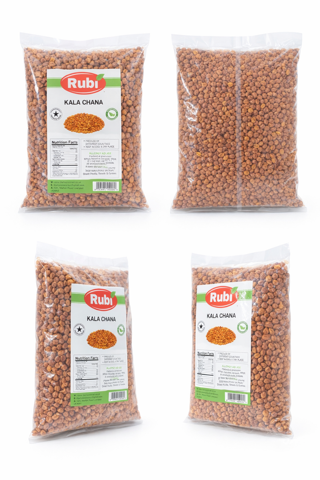Fresh Kala Channa (Rubi) in 500g, 1kg, 2kg, 5kg packs from The Fusion Mart UK, dried chickpeas for cooking and recipes.